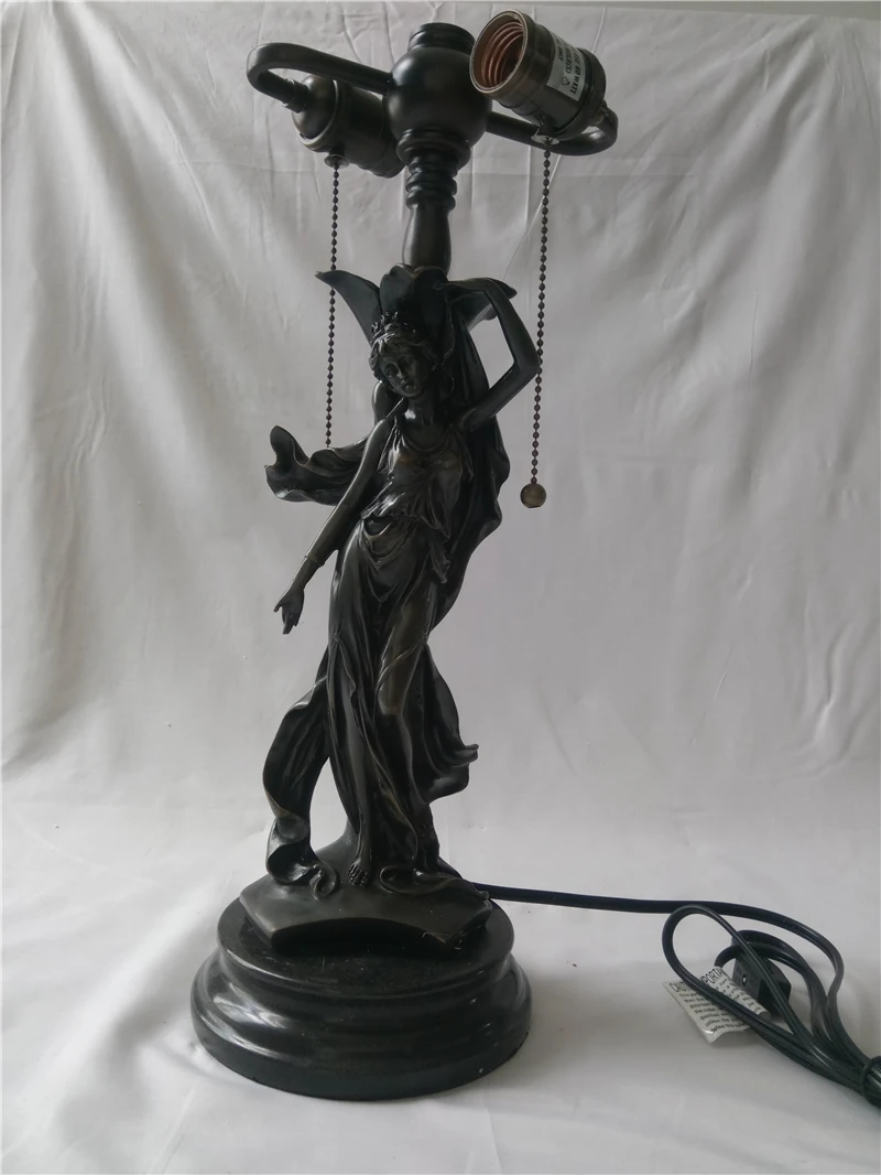 Стеклянная художественная настольная лампа FUMAT медная Витражная в европейском