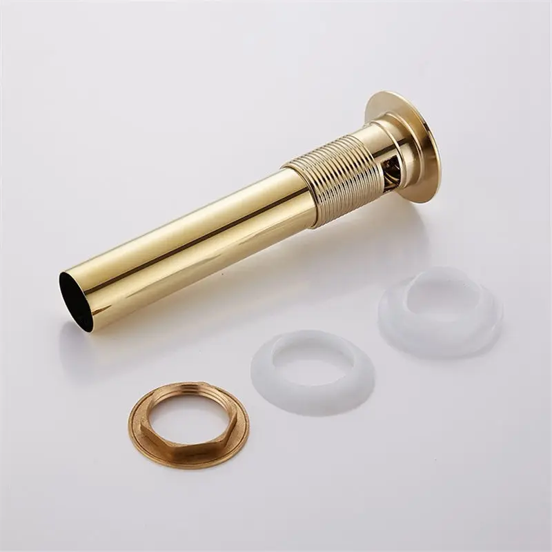 Выдвижная сливная раковина для ванной комнаты из твердой латуни с золотой