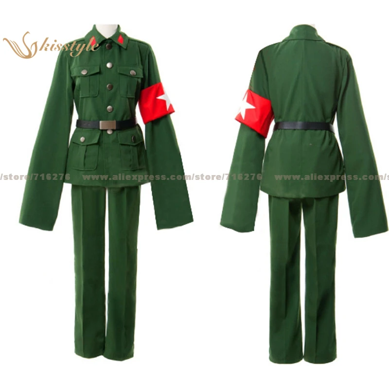 Kisstyle модная одежда Hetalia: Axis Powers China Wand Yao темно-зеленая униформа костюм для косплея