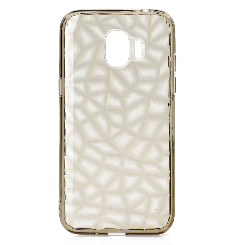 For Samsung J2pro 2018 case 3D Diamond pattern soft TPU silicone Transparent for J2 pro shockproof shell back cover |