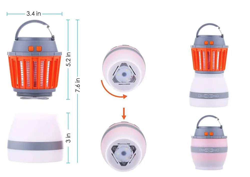 Лампа для уничтожения насекомых на солнечной батарее ловушка фонарик кемпинга 2