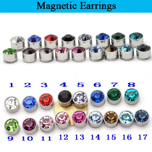 Серьги гвоздики из титановой стали унисекс 2 шт.|magnetic stud earrings|stud earringsaustrian crystal earrings