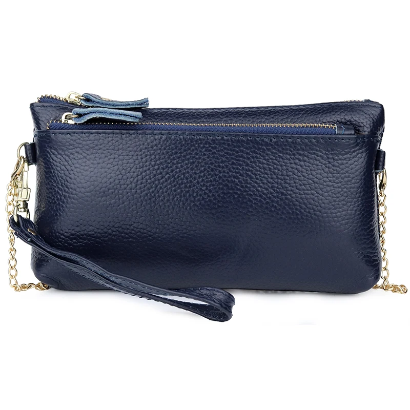 

Genuine Leather Women's Handbags Black/Red/Blue Women Messenger Bags 2019 Long Chain Triple Zipper Ladies Shoulder Crossbody Bag