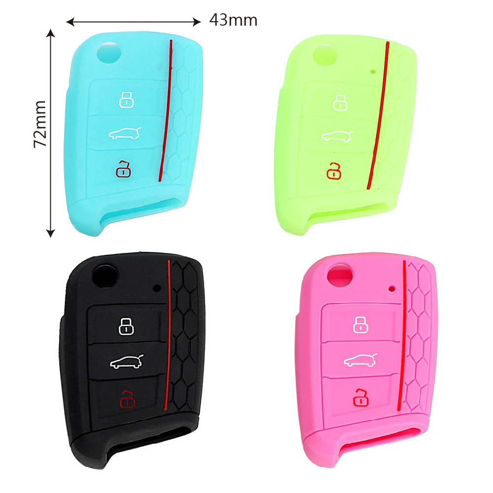 

Silicone Car Key Cover Case for VW Volkswagen Golf 7 mk7 Skoda Octavia A7 New Polo Key Protect Bag Auto Accessories
