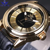 relogio masculino sewor new mens automatic mechanical watch leather strap watch fashion sports mens luxury watch