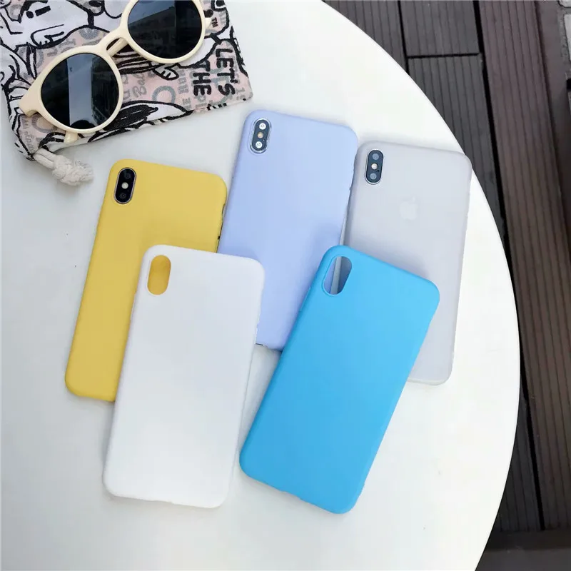 DISCASE Телефон чехол для iPhone 7 6 6s 8 X Plus XR XS максимальный простой сплошной цвет