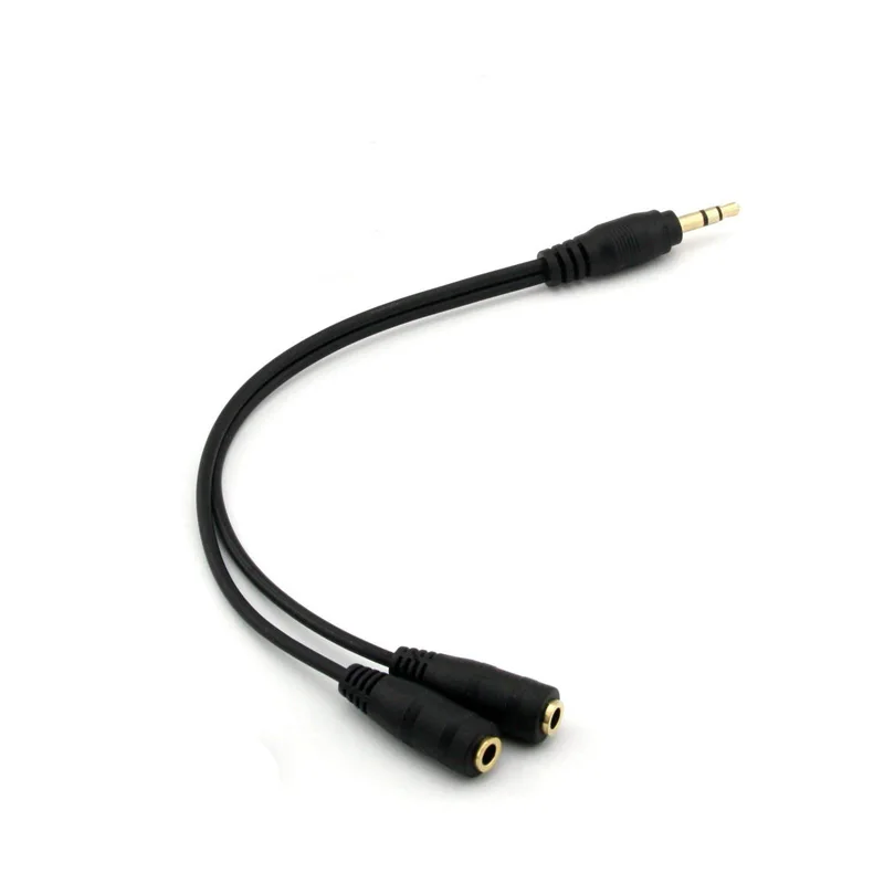 

Gold Plated 3.5mm Stereo Jack Splitter Cable Adapter Connectors 3.5mm Male To 2 X Female for Connecting External Speakers 1PC