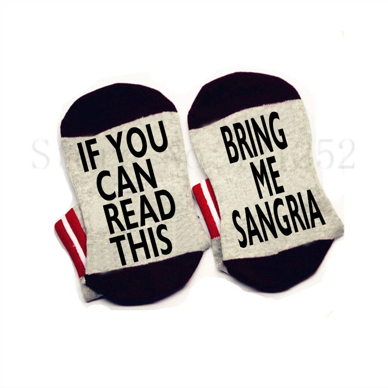 Носки If you can read this bring me Sangria хлопковые эластичные удобные унисекс Новые винные