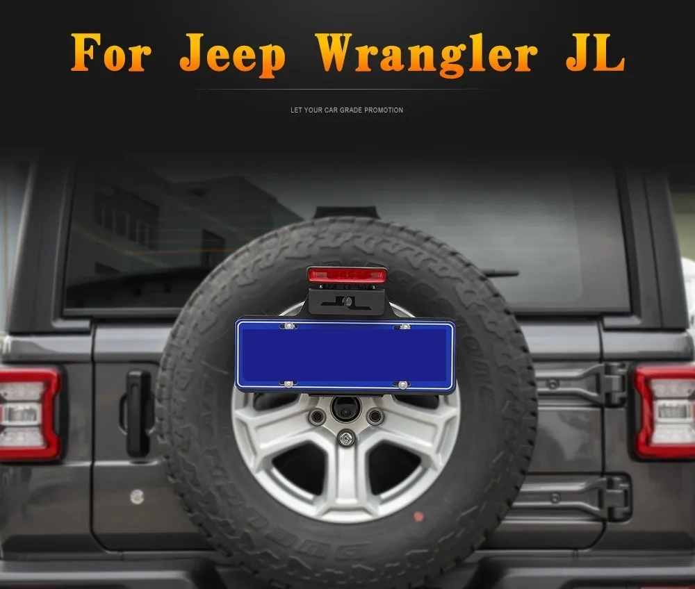 MOPAI кронштейн для номерного знака для Jeep Wrangler JL+ металлический Автомобильный задний запасной диск для номерного знака, Набор держателей, автомобильные аксессуары