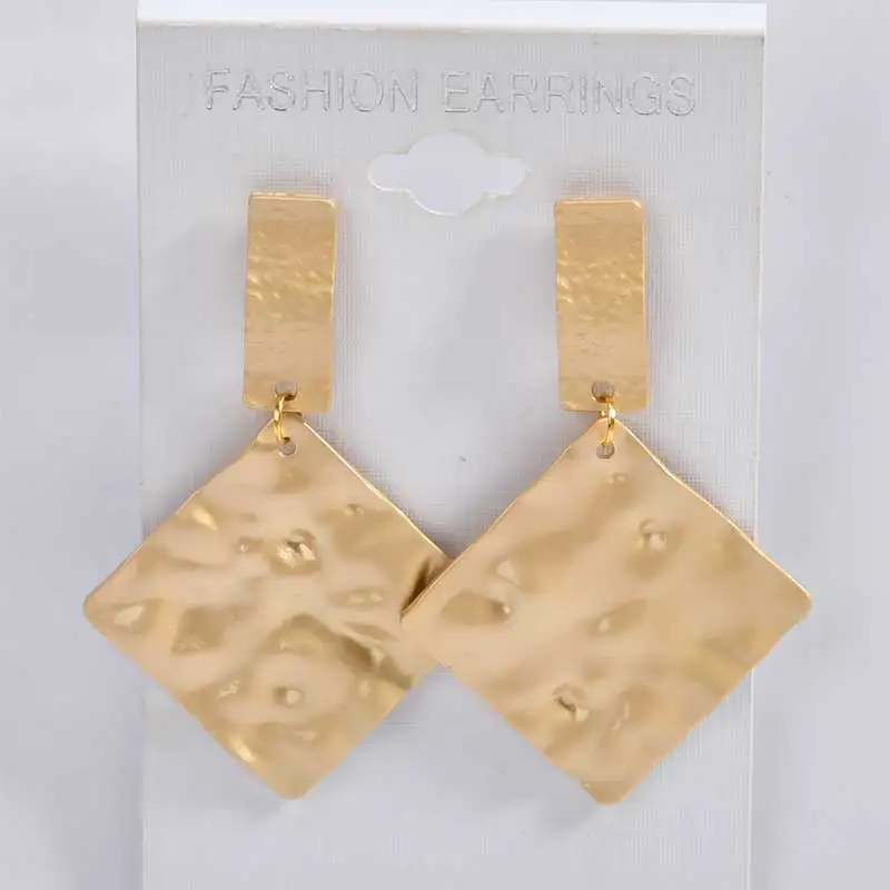 Retro Asian gold geometric joker embossed round water drops DIY ear earrings accessories in Europe and America 6 pieces | Украшения и