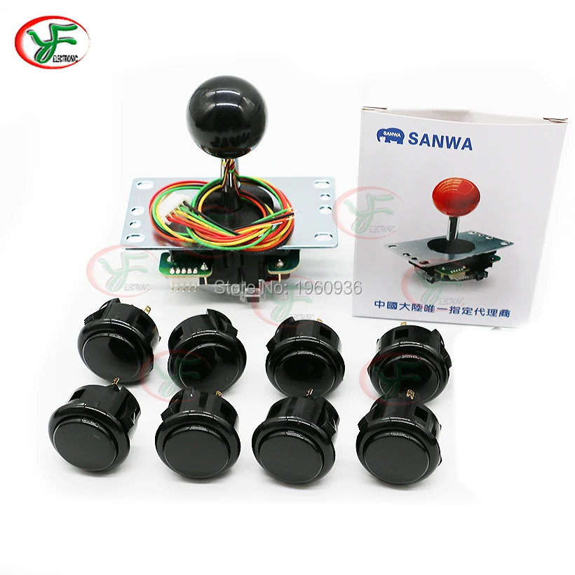 Оригинальный Sanwa JLF TP 8YT 5Pin стикер + 8 OBSF 30 кнопки для аркадного джойстика DIY наборы