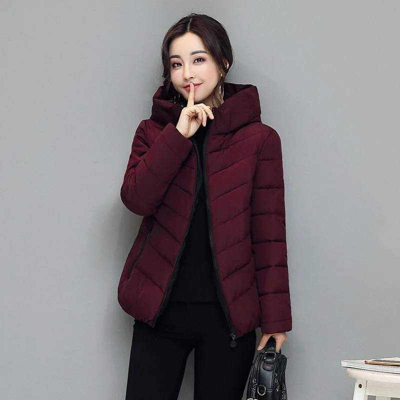 2018 зимние короткие женские парки хлопковая стеганая куртка Новая модная женская