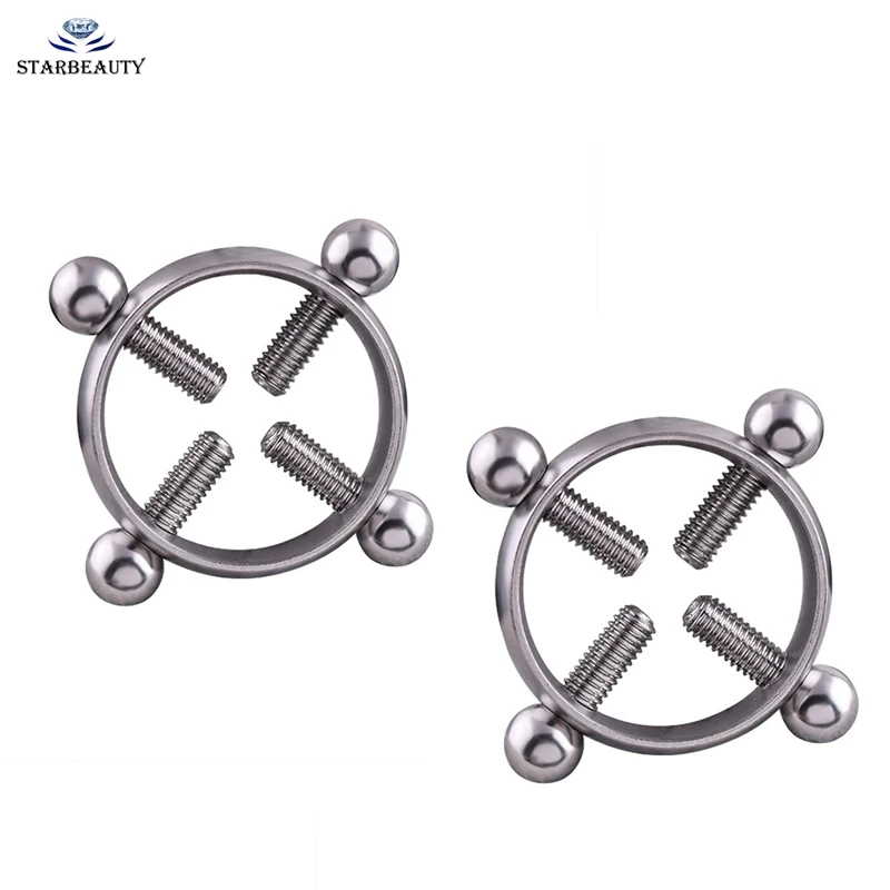 1 пара титановых круглых пирсинг без пирсинга для соска кольцевой щит тела