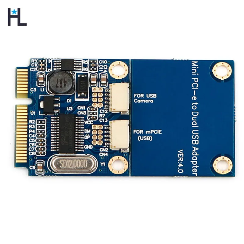 Mini PCIe Pci-e к двойному usb-адаптеру mpcie в портах Usb2.0 5 Pin конвертер карта для полной/половинной высоты мини-карты без драйвера