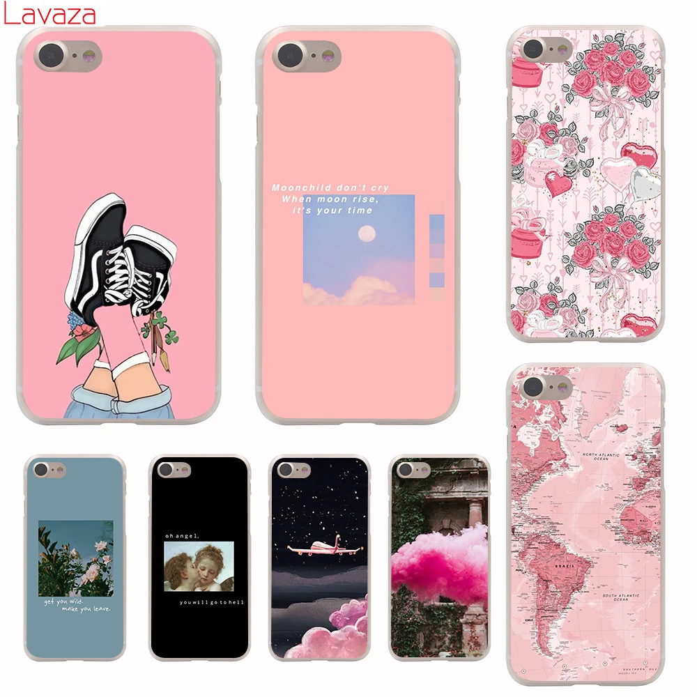 Розовый эстетический жесткий чехол Lavaza для Apple iPhone 6 6s 7 8 Plus X 5 SE XS Max