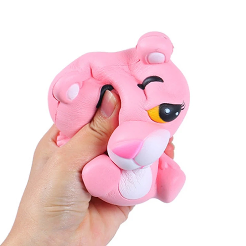 Jumbo Kawaii розовый леопард мягкий мультфильм кукла сжимающая игрушка медленно поднимающийся хлеб ароматизированный стресс облегчение Забавный для Ребенка Рождественский подарок игрушка