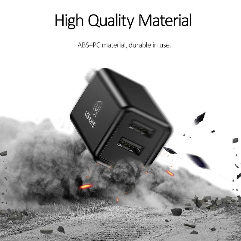 USAMS Mini Fold 2.4A 2 порта USB зарядное устройство двойной телефон для iphone Складной