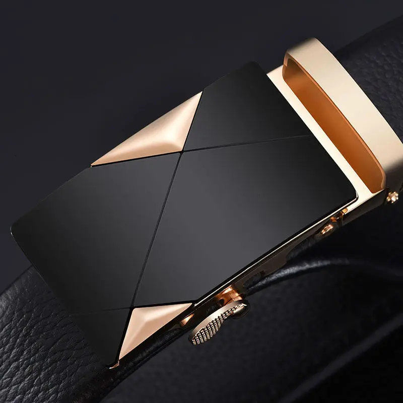 Fashion Brand Cowskin belt Genuine leather men alloy Luxury jaguar belt business 3.5cm belts for men - Цвет: C206