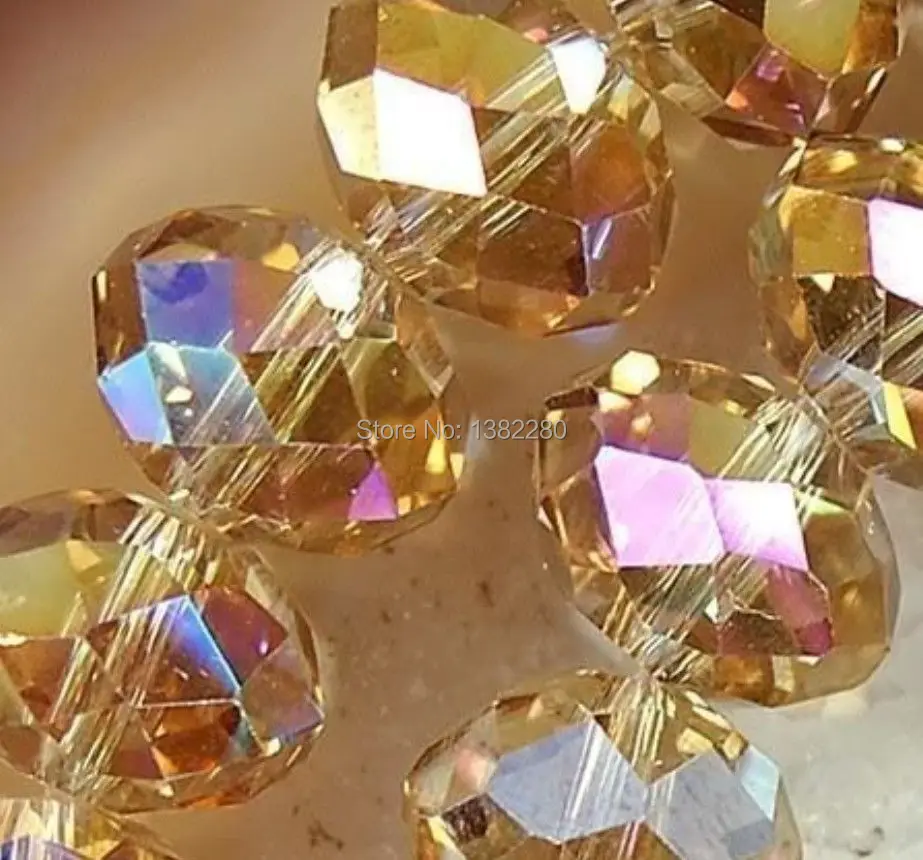 

! Wholesale 200pcs 4x6mm champagne AB Crystal Loose Beads JT6421