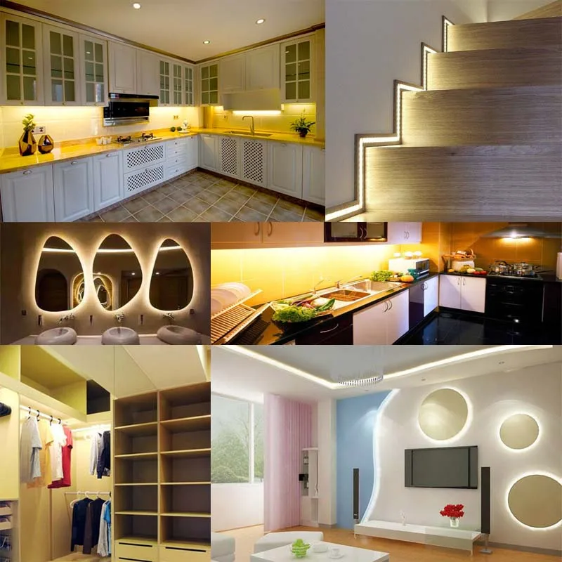 

High brightness 5050 Led strip light lamp Flexible ribbon tape 60led/m Christmas Decor Non waterproof white for indoor kitchen