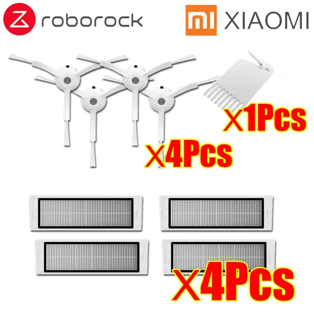 9Pcs Тряпки для мокрой уборки фильтр боковая щетка рулон щетка подходит для Xiaomi Roborock Robot S50 S51 Запчасти для пылесоса наборы - Цвет: 9Pcs