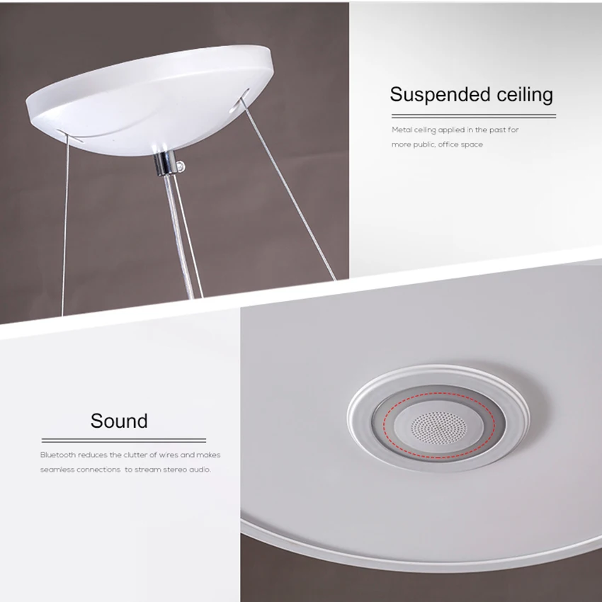 Светодиодный музыкальный потолочный светильник с Bluetooth динамиком 24 Вт 90-265 в