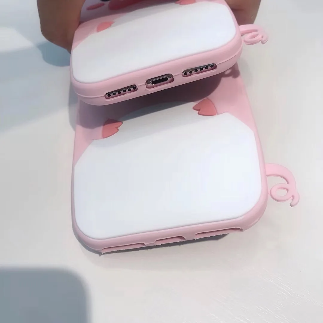 3D Мягкая силиконовая резина Розовая Свинья мультфильм чехол для iPhone X XS MAX XR 5 5S SE 6 S