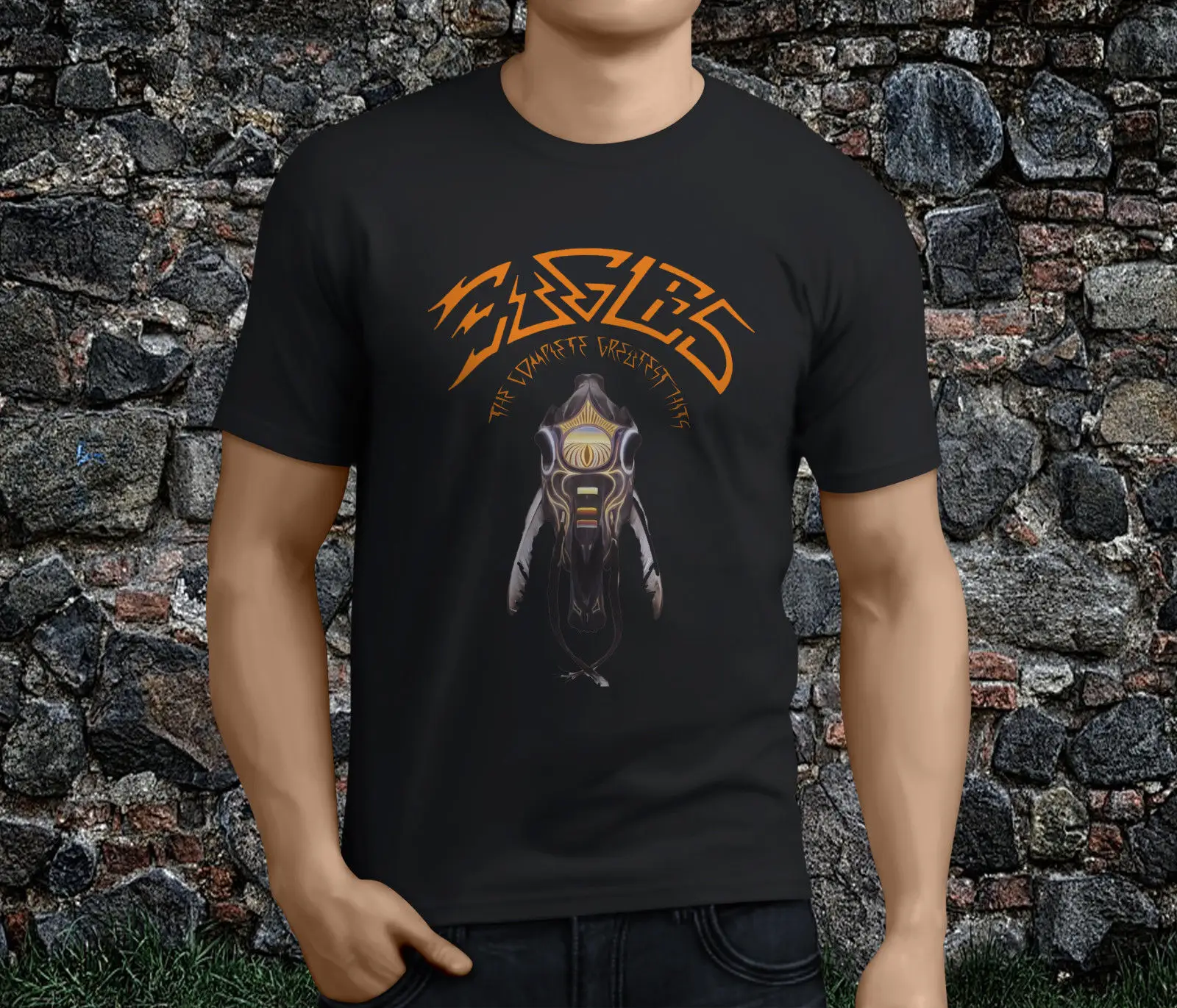 Новые популярные Eagles рок группа очень Best черный Для мужчин футболка S 3XL|men tshirt|black
