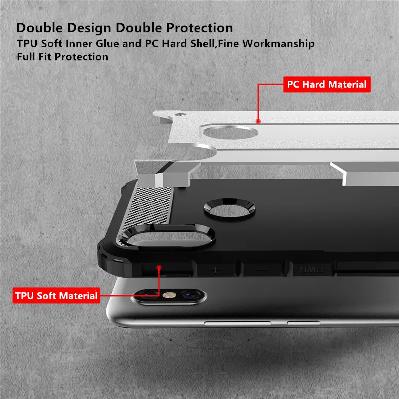 Hybrid Shockproof Armor Phone Back Case for Xiaomi Redmi 6A 6 S2 5A 4A 5 Plus Note Pro 4 4X Hard Rugged Impact Cover Fundas |