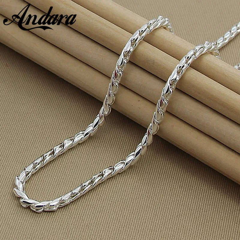 Мужские и женские ожерелья из серебра 925 пробы 4 мм|fashion jewelry|jewelry fashionjewelry wholesale |