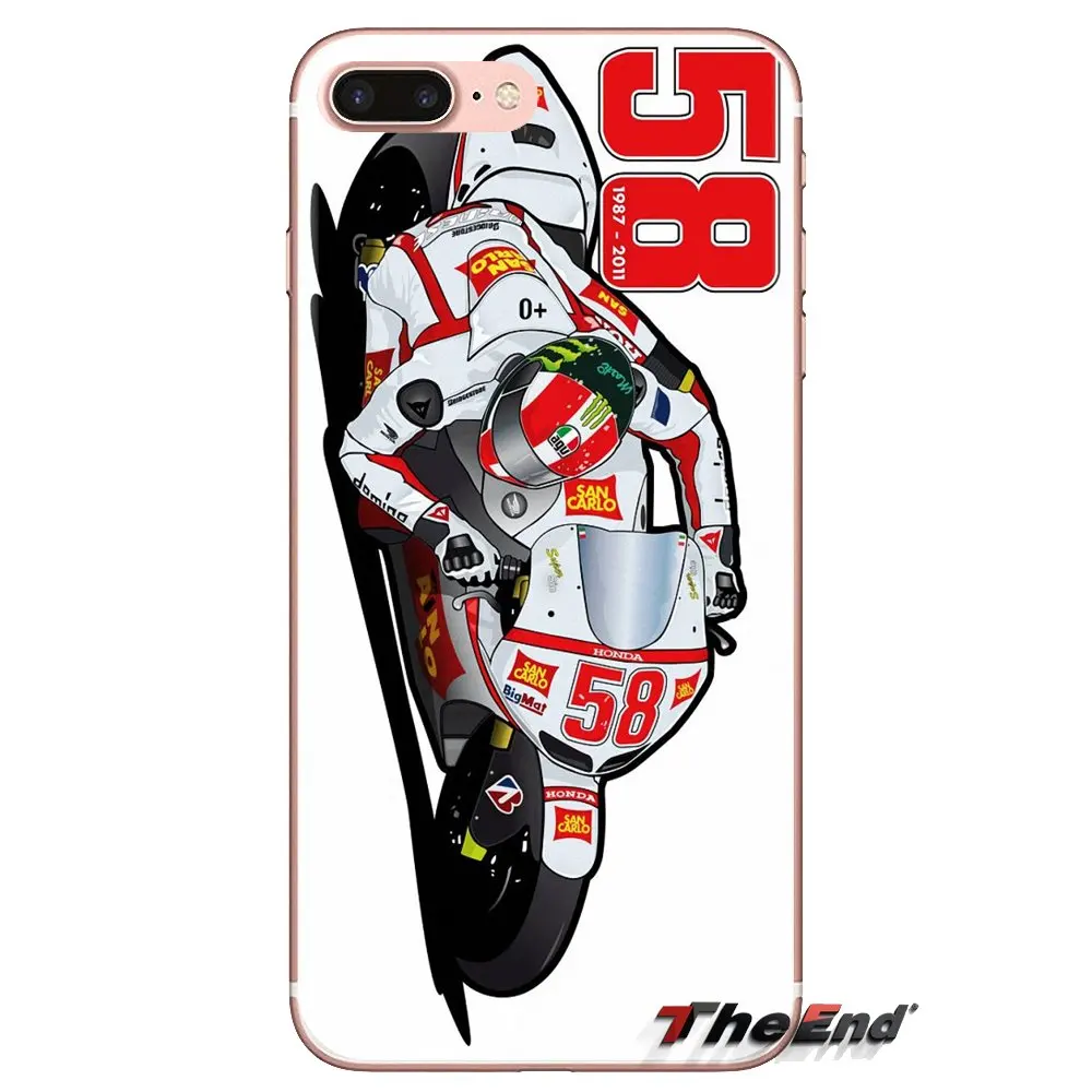 Mobile Phone Case Cover marco simoncelli 58 logo Print For Samsung Galaxy S3 S4 S5 Mini S6 S7 Edge S8 S9 S10 Plus Note 3 4 5 8 9 |