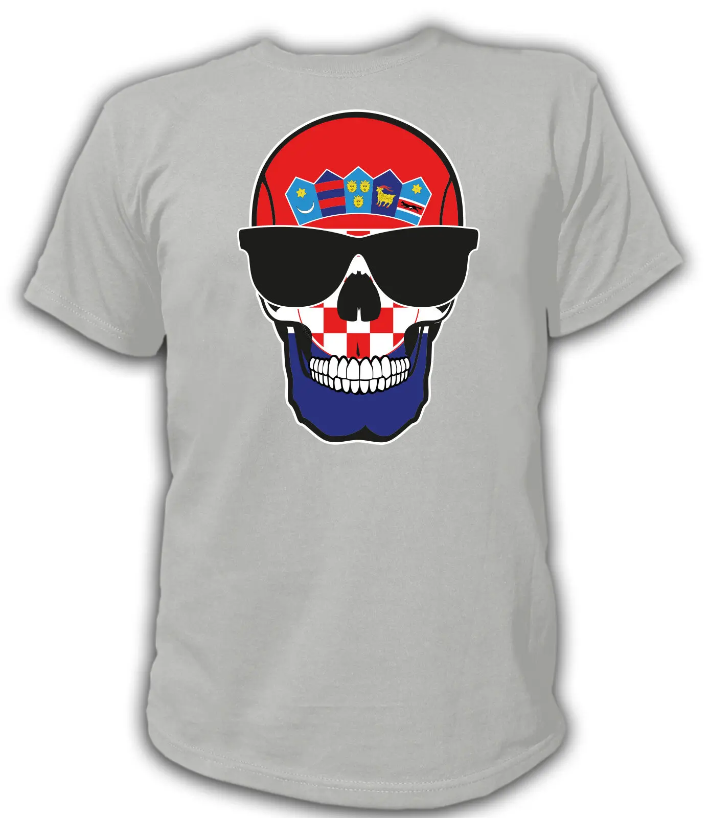 

Short Sleeve T-Shirt Skull Flag Croatia Pride Men's Graphic Tee