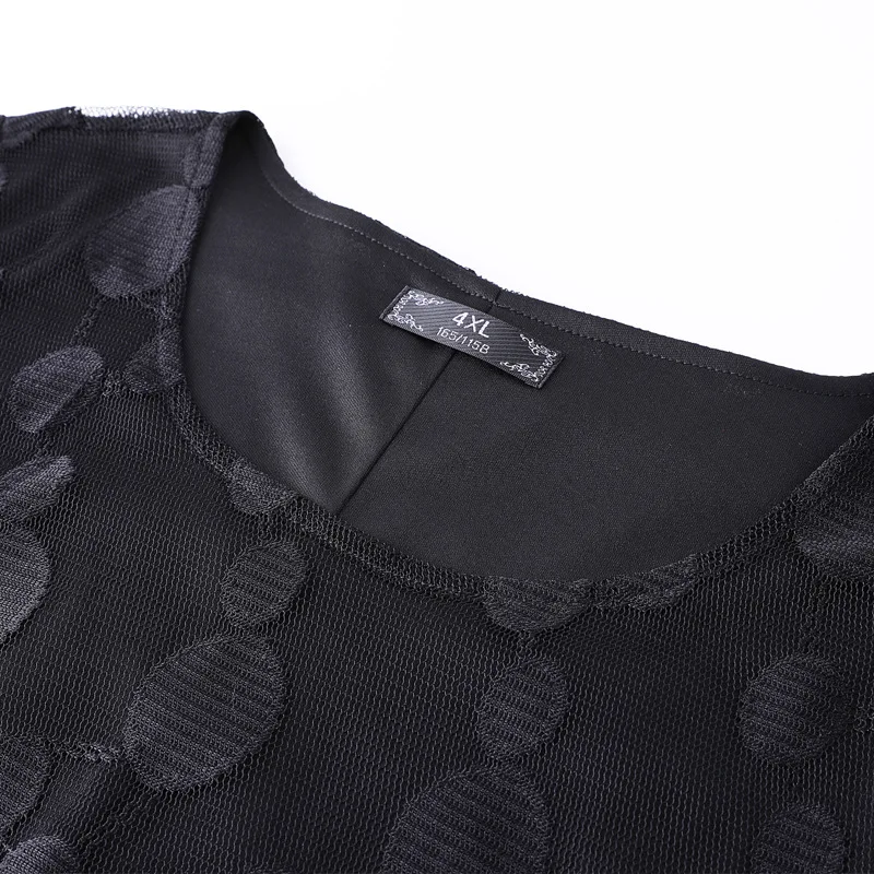 

Plus Size 10XL 8XL 6XL 4XL Women 3/4 Sleeves Spring Summer Casual Tops T Shirt Feminina Dot Loose Tee Shirts