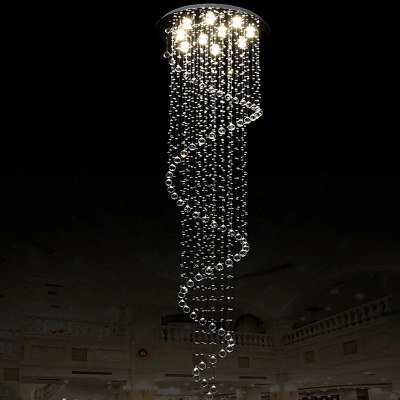 値段 現代 K9 LED スパイラルリビングルームクリスタルシャンデリア照明器具階段階段寝室ホテルホールシャンデリア VALLKIN