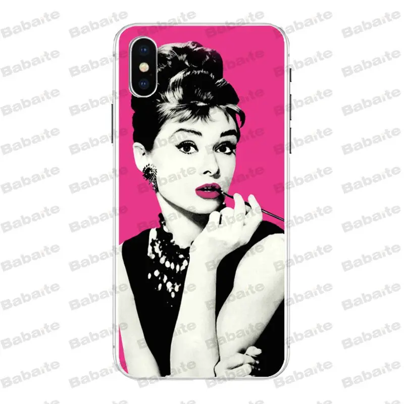 

Babaite Audrey Hepburn Novelty Fundas Phone Case for iPhone X XS XR XSMax 6 6S 7 7plus 8 8Plus Xs 5 5s 5c SE11 11pro 11promax