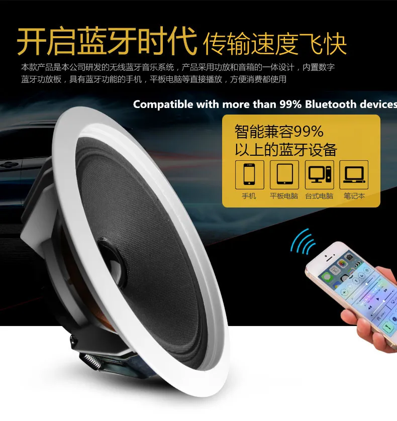 Shinco V2 Беспроводная Bluetooth потолочная акустическая система потолочная фоновая музыка Радио Колонки