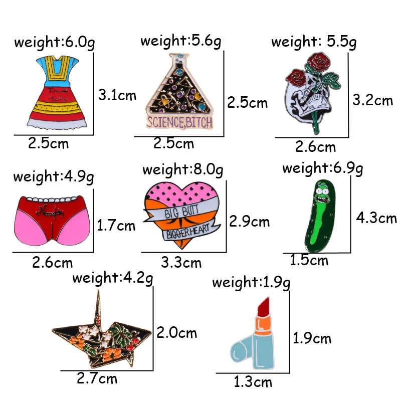 Забавная брошка мультфильм эмаль булавки роза цветок губная помада юбка Батт перец значок Кнопка рубашка футболки куртки женские значки ювелирные изделия
