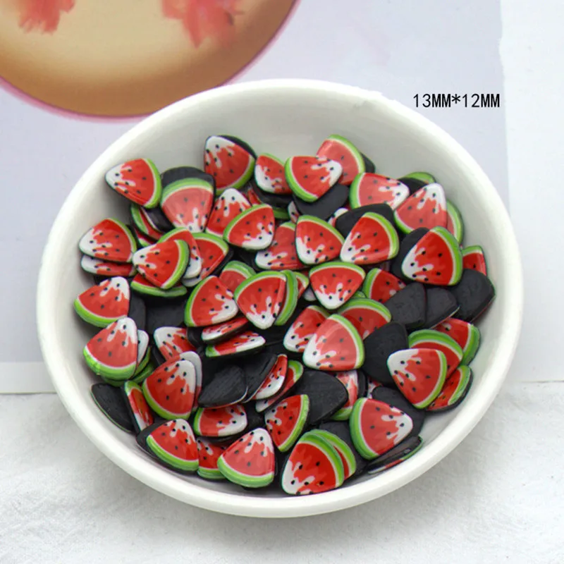 Red Watermelon 10 шт. Акриловые Плоские с оборота полимерные Мультяшные плоские кавайные фруктовые кабошоны серьги ювелирные изделия Аксессуары для рукоделия украшения Декор - Цвет: Red Watermelon