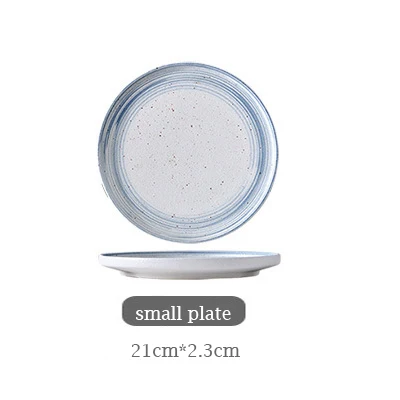 Small plate 1 шт. простой Керамика посуда набор фарфоровой посуды говядина тарелка для десертов рисовая чаша для супа, салата кружка креативный Настольный Декор ваза - Цвет: Small plate