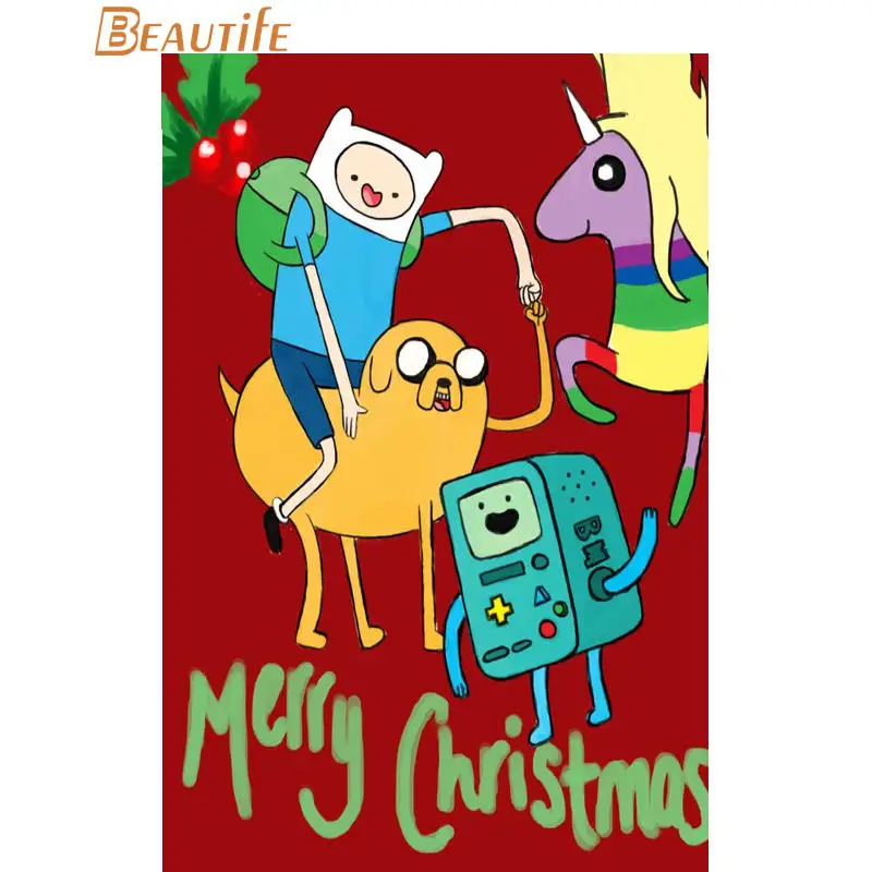 Тканевый плакат из шелковой ткани adventure time украшение для дома настенное