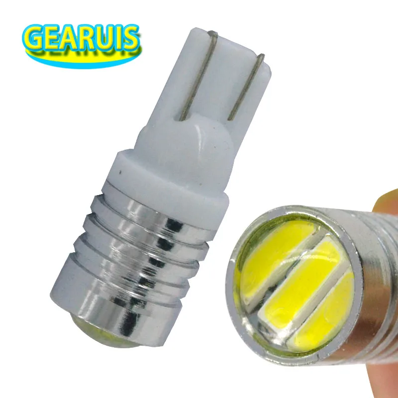10 шт./лот Новинка T10 194 W5W 3 SMD 7014 7020 Светодиодная лампа с объективом стробоскоп