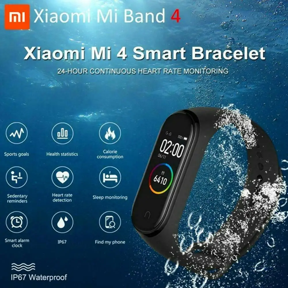 Оригинальный Xiaomi mi Band 4 глобальная версия CN браслет цветной сенсорный экран Смарт