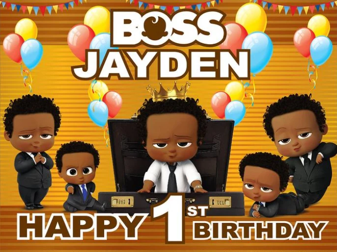 

custom boss baby happy birthday baby child photo background photography backdrops quality vinyl