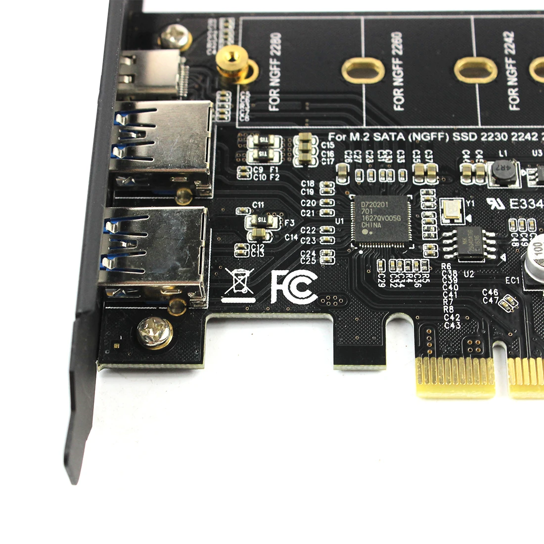 Двойной адаптер USB3.0 и Type c M.2 PCIe M2 SSD SATA B Ключ к контроллеру PCI e конвертер