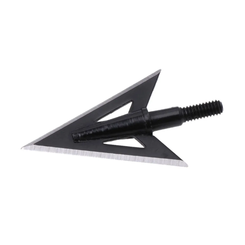 Стрельба из лука Broadhead 100 зерен нержавеющая сталь Охота 2 острые лезвия стрелы