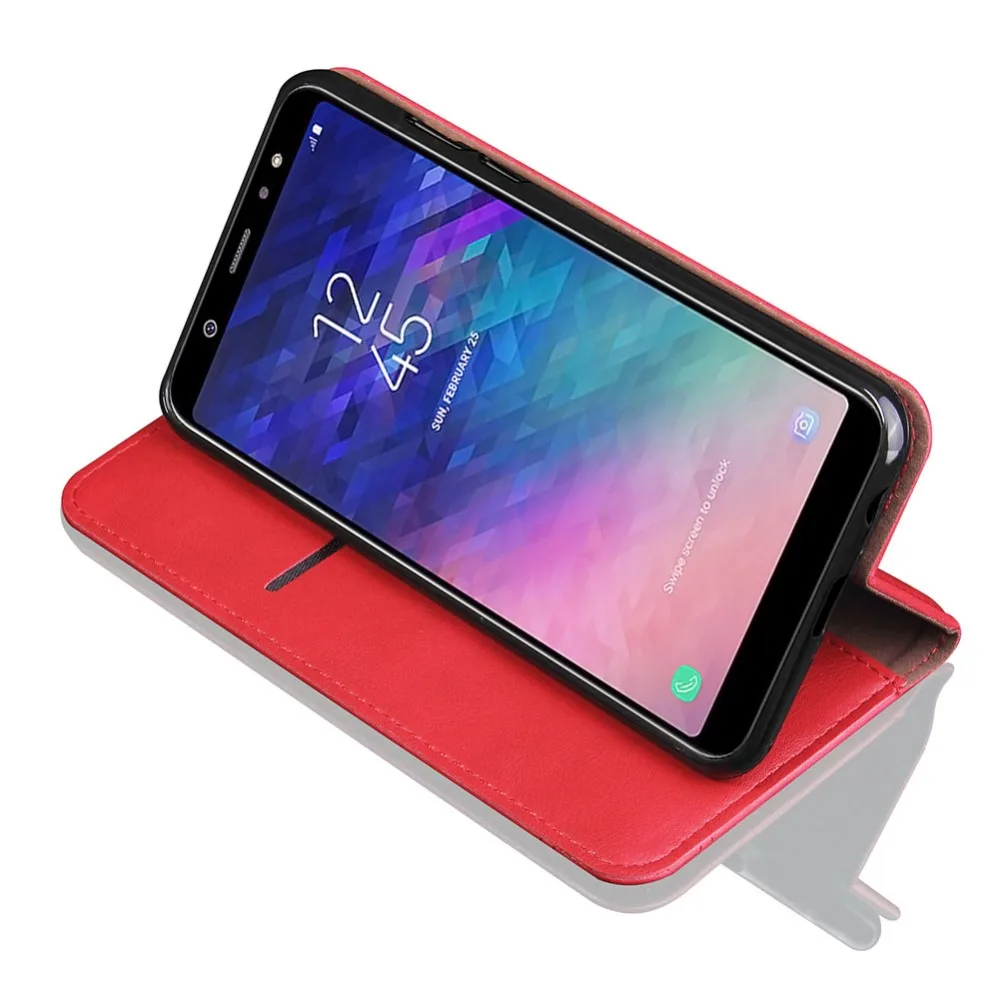 YeeSite для Samsung Galaxy A6 Plus 2018 A8 чехол с откидной крышкой из искусственной кожи