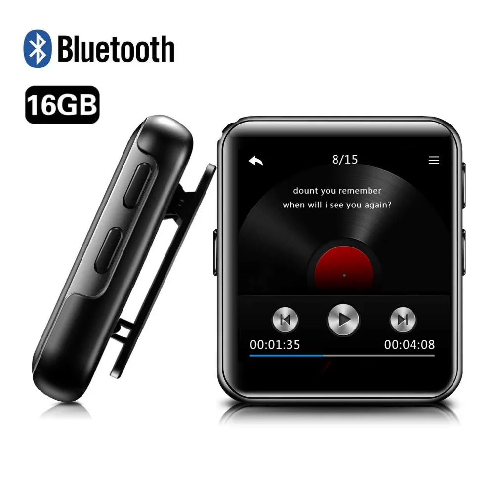 Портативный Bluetooth MP3 плеер клип музыкальный плеер сенсорный экран HiFi металлический аудио плеер с fm-радио, запись голоса