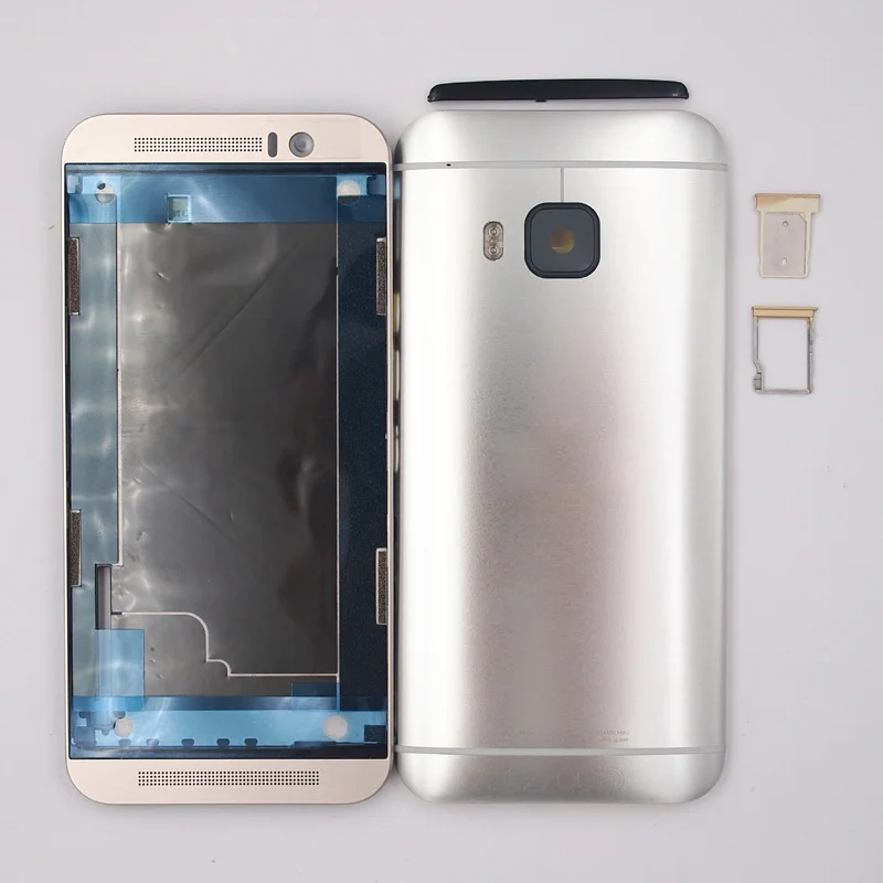 Серебристый BaanSam Новая передняя рамка батарейный задний Чехол для htc One M9 с инфракрасным листом+ лоток для sim-карты+ боковые кнопки - Цвет: Серебристый