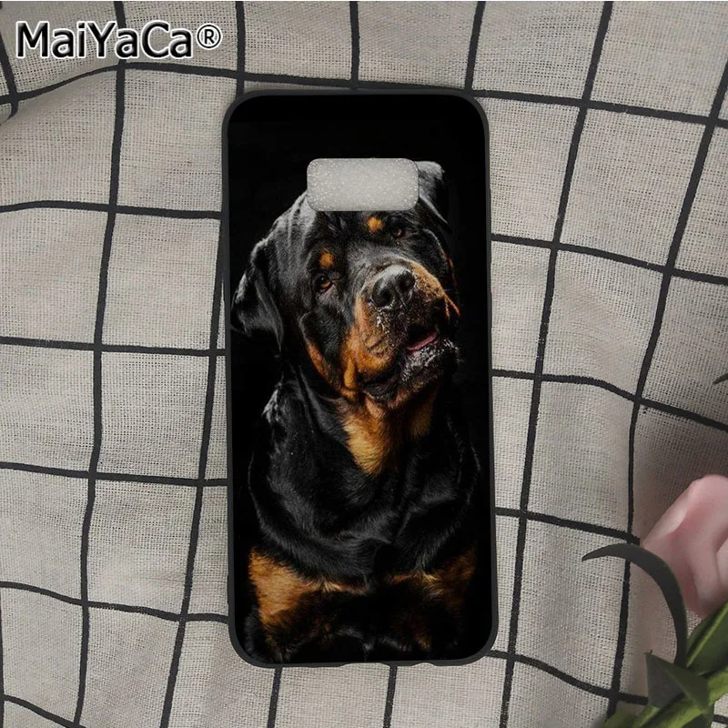 Черный мягкий ТПУ чехол MaiYaCa с собакой ротвейлера для телефона samsung galaxy note 8 4 5 s20ultra