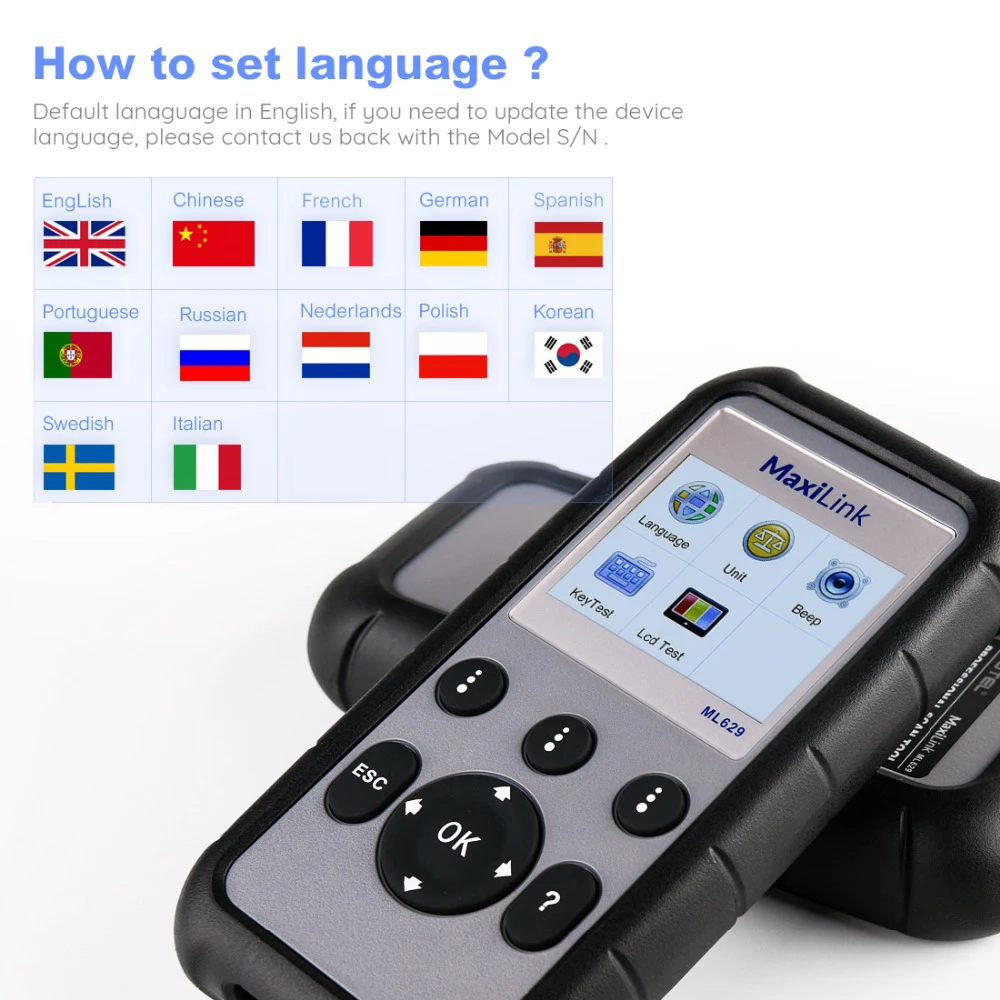 Autel MaxiLink ML629 OBD2 автоматический сканер диагностический инструмент автомобильный диагностический сканер Eobd Automotivo Automotriz Автомобильный сканер